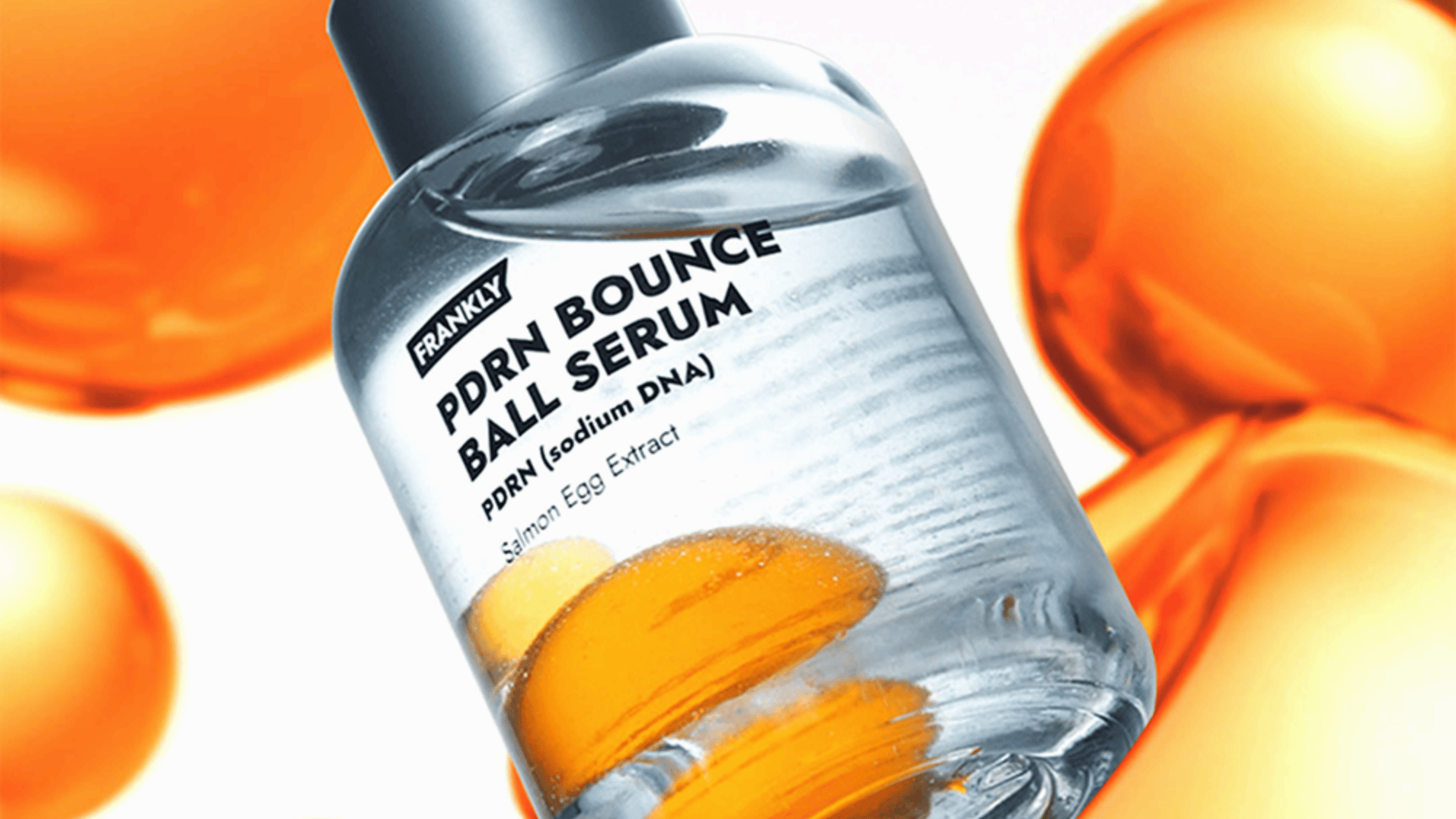 FRANKLY PDRN Bounce Ball Serum – återuppbyggande ansiktsserum med PDRN (sodium DNA) och laxäggsextrakt som ger spänst, fukt och lyster till huden.
