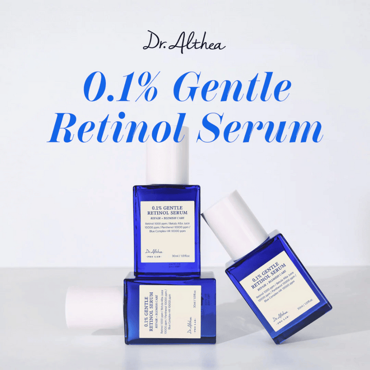 Slika Dr. Althea 0.1% Gentle Retinol Serum – nežen, a učinkovit serum, ki neguje kožo, zmanjšuje gube in spodbuja mladosten sijaj.