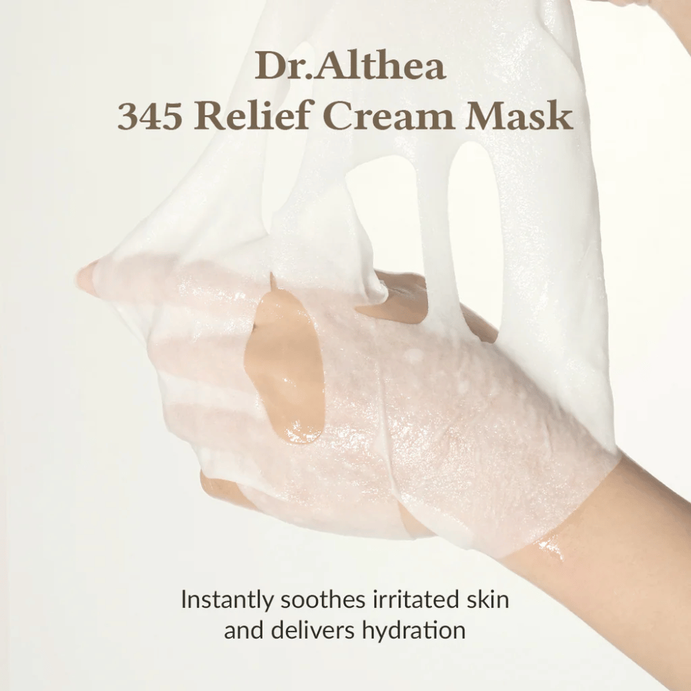Dr. Althea 345 Relief Cream Mask veganska celuloza sheet mask z esenca za boljšo absorpcijo in udobje kože