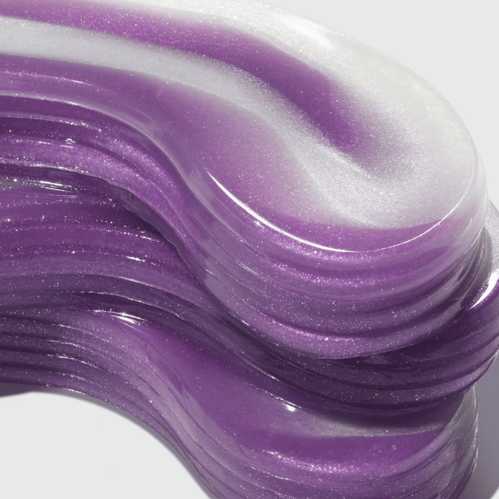 Povečana slika večplastnega hidrogela v 360° Shot PDRN Glowing Eye Patch, ki prikazuje strukturo za zadrževanje vlage in formulo za elastičnost.