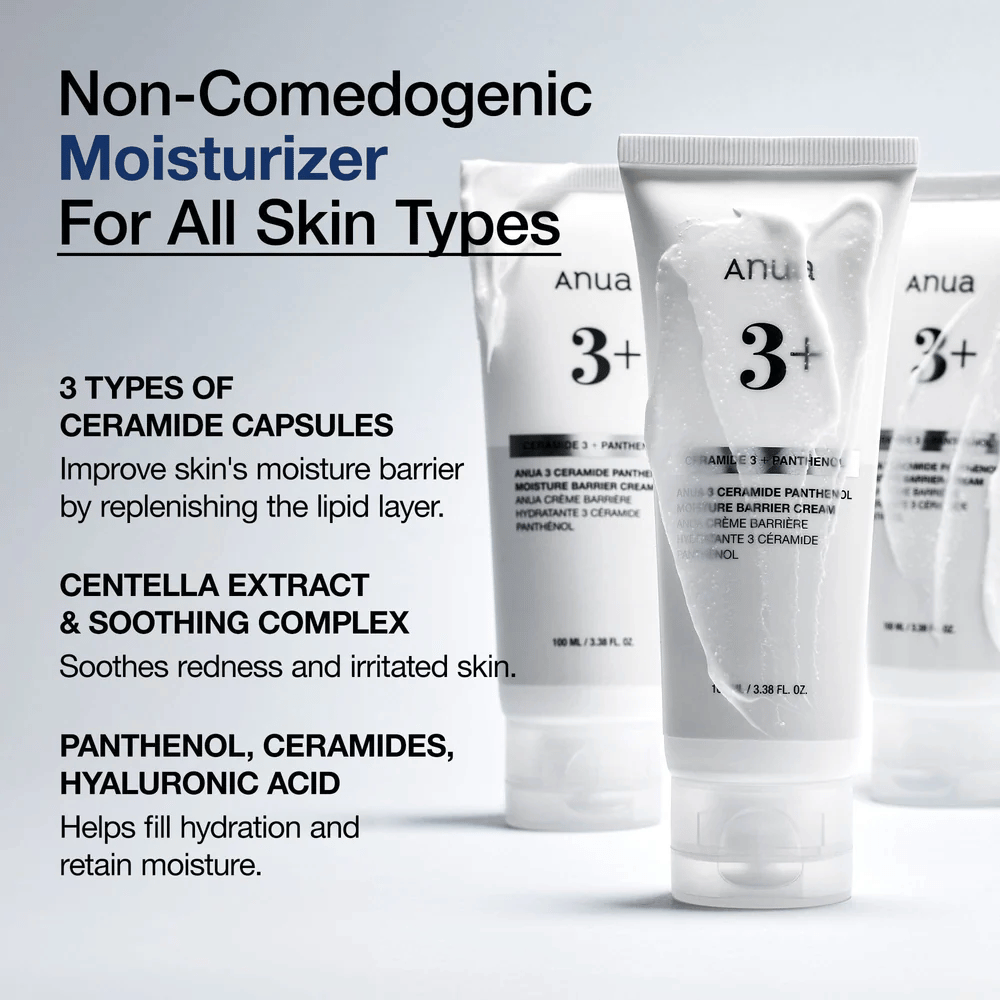 Anua 3 Ceramide Panthenol Cream – vlažilna, pomirjujoča in nekomedogena krema za vse tipe kože.