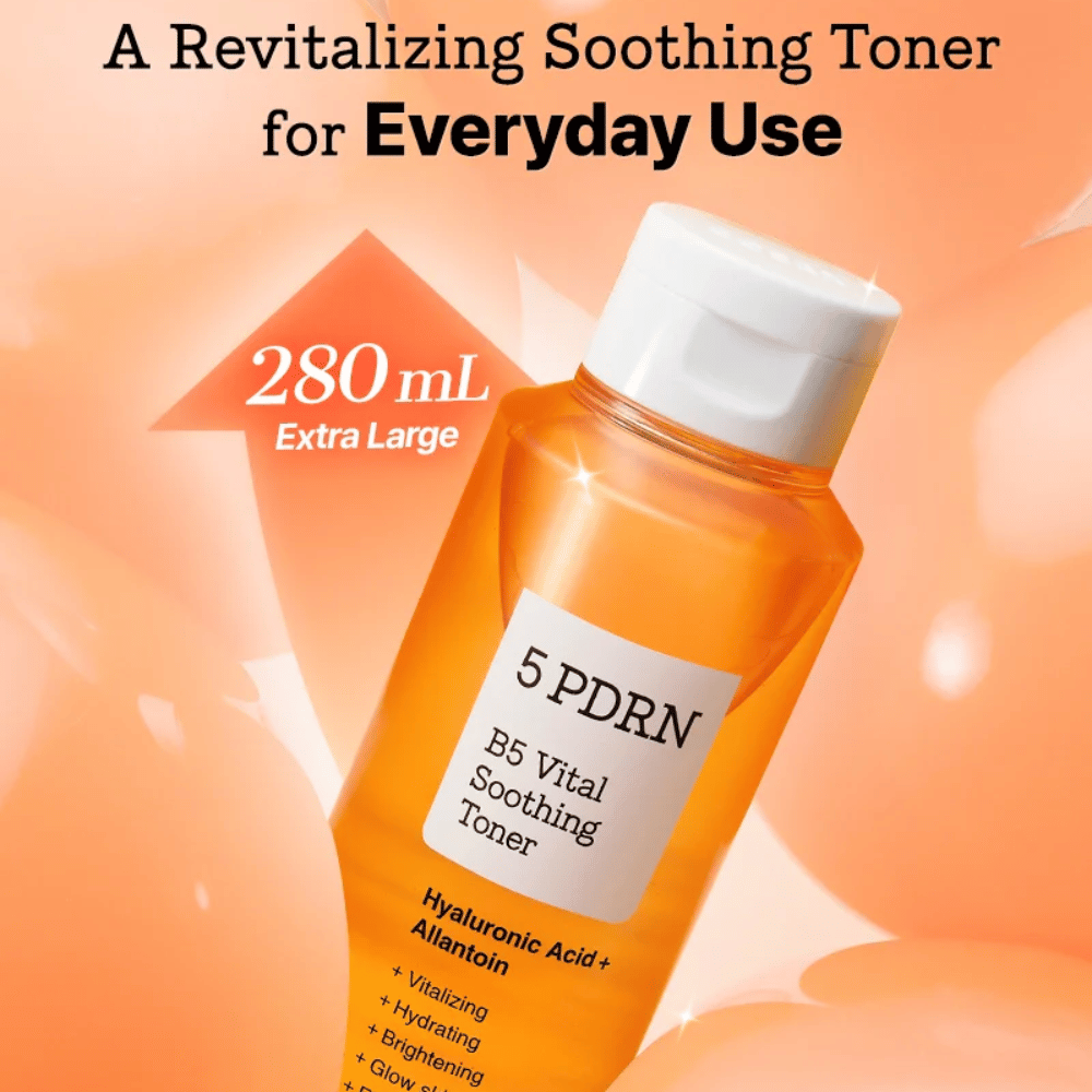 COSRX 5 PDRN B5 Vital Soothing Toner 280 ml ekstra veliko pomirjujoče tonik za obraz s hialuronsko kislino in alantoinom za dnevno uporabo
