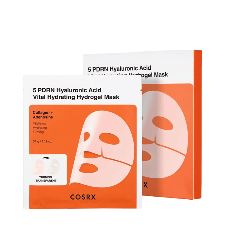 COSRX 5 PDRN Hyaluronic Acid Vital Hydrating Hydrogel Mask 34 g s kolagenom in adenosinom za vlaženje in učvrstitev kože