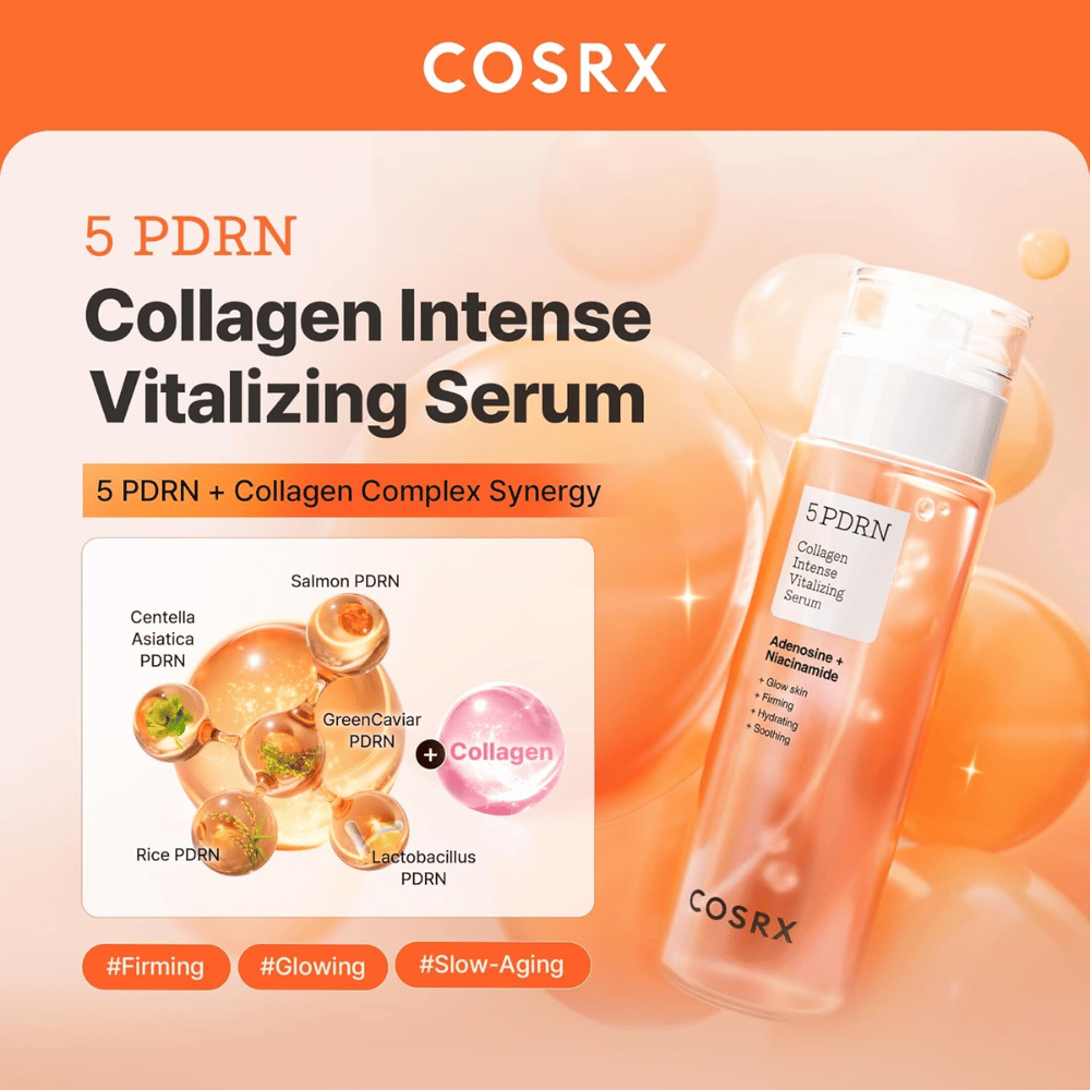 COSRX 5 PDRN serum s kolagenskim kompleksom, ki krepi kožno bariero, daje sijaj in deluje proti znakom staranja