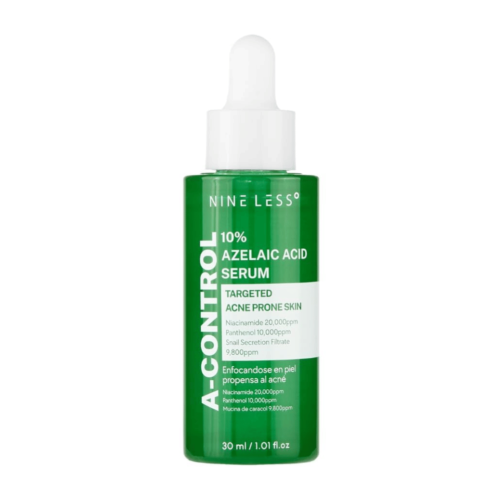 
NINELESS 10% Azelaic Acid Serum je ciljno zdravljenje za kožo, nagnjeno k aknam. Formuliran z azelainsko kislino, niacinamidom in pantenolom zmanjšuje rdečico in izenačuje ten kože, hkrati pa vlaži in ščiti kožno bariero.