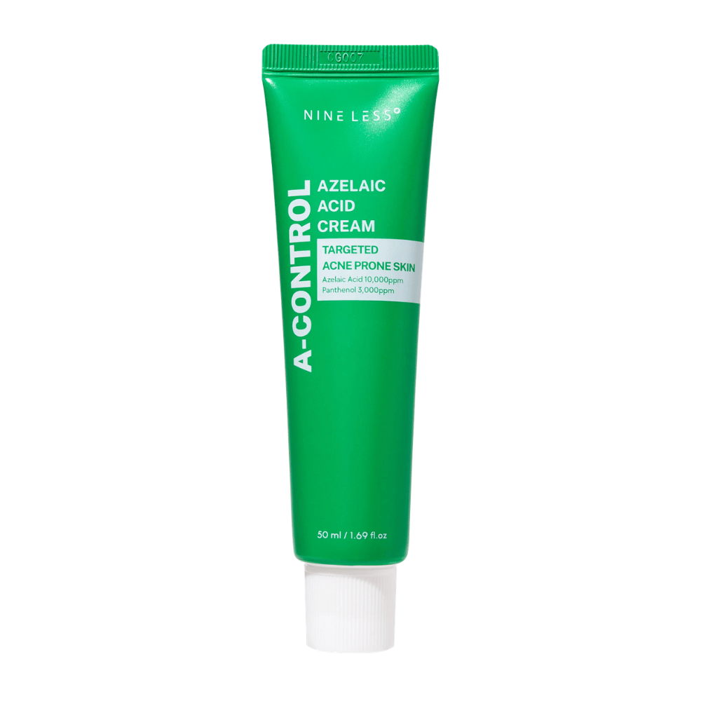 NINELESS A-Control Azelaic Acid Cream krema za obraz – korejska krema z azelainsko kislino, ki pomaga zmanjšati nečistoče, pomiriti kožo in izboljšati strukturo kože.