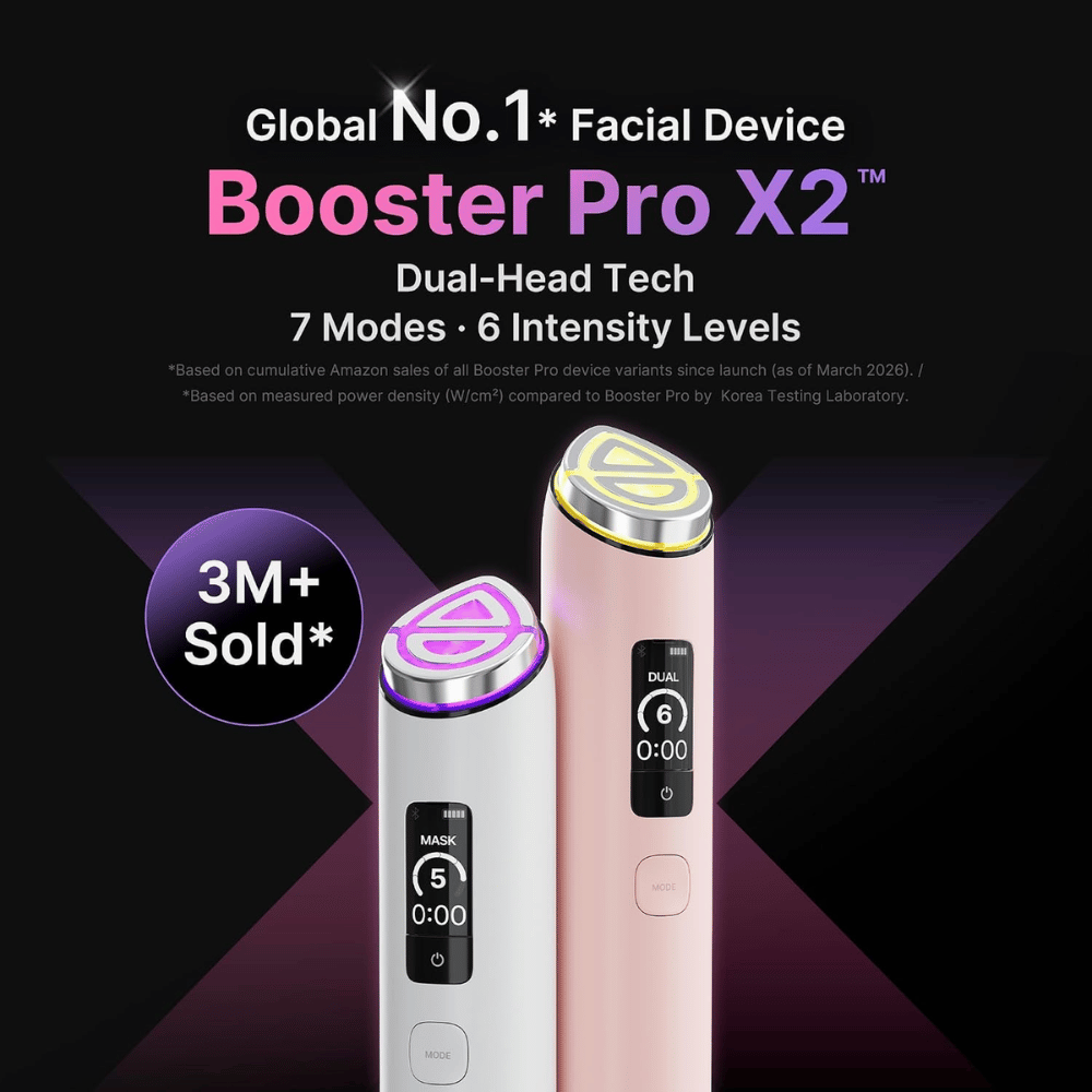 medicube AGE-R Booster Pro X2 napredna naprava za nego kože z Dual-Head Tech, sedmimi načini nege in šestimi stopnjami intenzivnosti