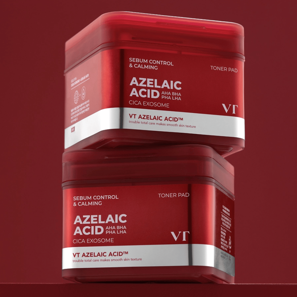 Dve posodi VT Azelaic Acid Toner Pad – učinkovita kontrola sebuma in nega kože s Cica Exosome.