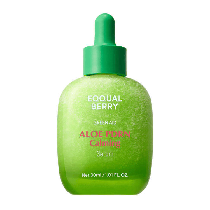 Slika izdelka na EQQUALBERRY Aloe PDRN Calming Serum 30 ml – korejski serum za obraz z alojo in PDRN za vlaženje in obnovo kože.