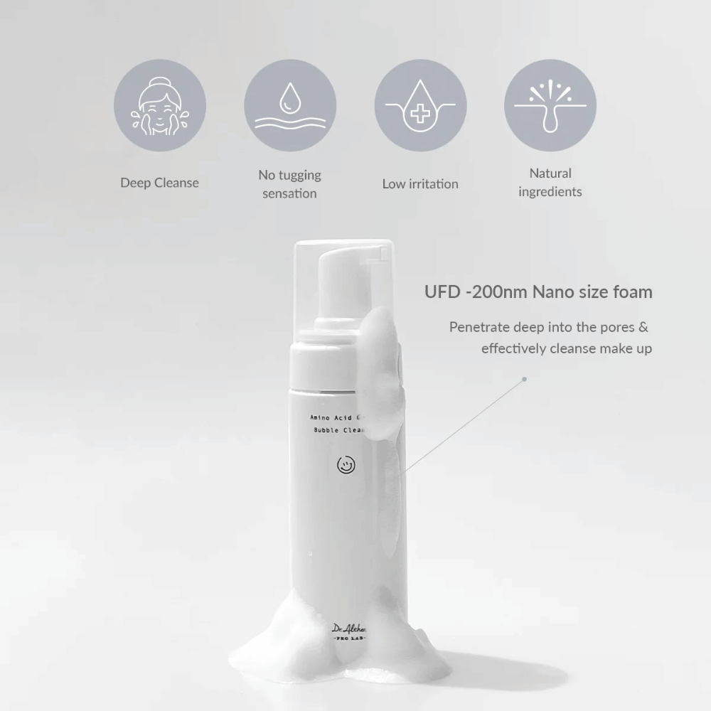 Dr. Althea Amino Acid Gentle Bubble Cleanser čisti v globino z nanomehurčki, ki prodrejo v pore. Blaga formula z naravnimi sestavinami – popolna za občutljivo kožo.