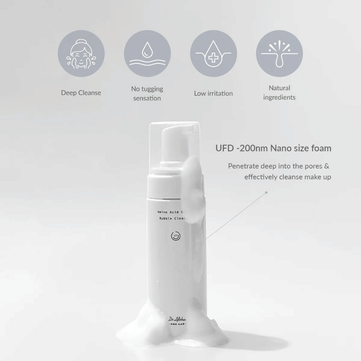 Dr. Althea Amino Acid Gentle Bubble Cleanser čisti v globino z nanomehurčki, ki prodrejo v pore. Blaga formula z naravnimi sestavinami – popolna za občutljivo kožo.