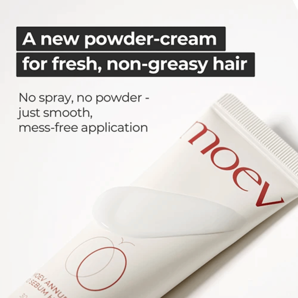 5. MOEV Annurcatin No Sebum Hair Cream – inovativna krema za lase s pudrastim zaključkom za manj mastne lase in enostaven nanos