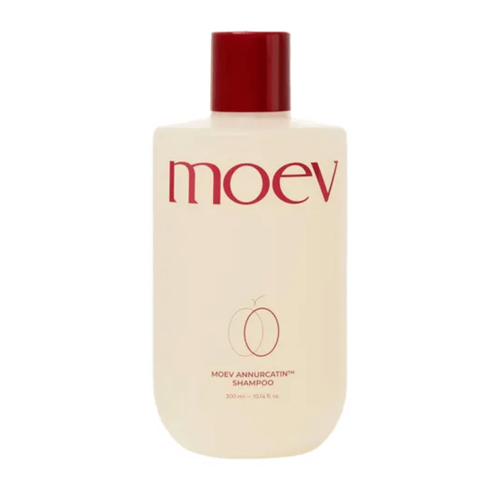 MOEV Annurcatin Shampoo 300 ml – hranilen, veganski šampon obogaten z Annurca jabolkom, biotinom in kofeinom, ki krepi lase in spodbuja zdravo lasišče.