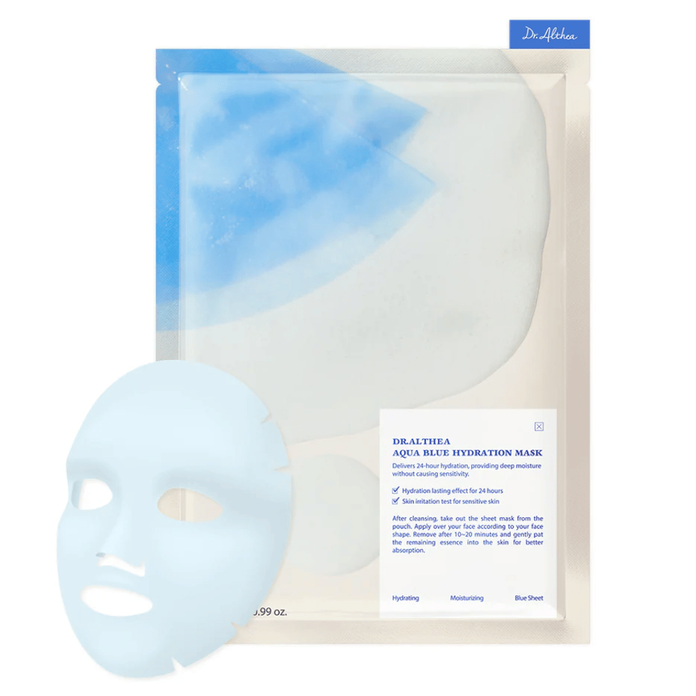 Dr. Althea Aqua Blue Hydration Mask
Nudi 24-urno globinsko vlaženje brez draženja kože. Popolna za občutljivo kožo. Maska vsebuje azulen, ki pomirja in intenzivno vlaži.