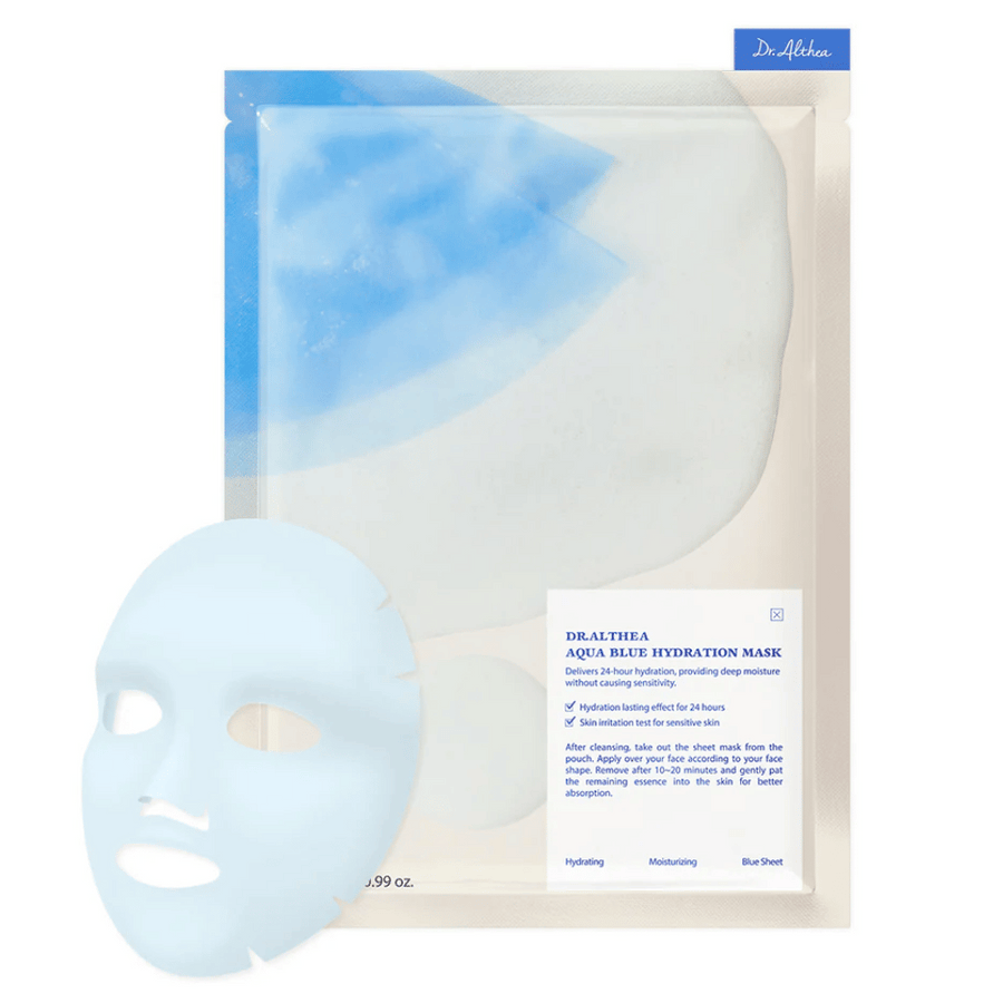 Dr. Althea Aqua Blue Hydration Mask
Nudi 24-urno globinsko vlaženje brez draženja kože. Popolna za občutljivo kožo. Maska vsebuje azulen, ki pomirja in intenzivno vlaži.