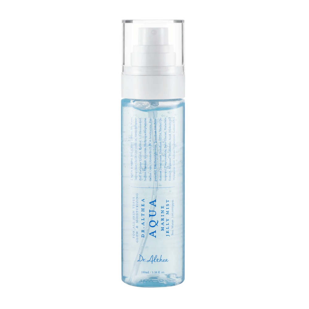 Slika izdelka Dr. Althea Aqua Marine Jelly Mist s prozorno embalažo in gelasto formulo