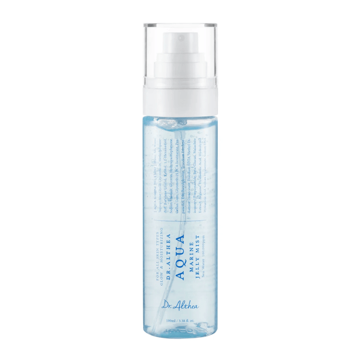 Slika izdelka Dr. Althea Aqua Marine Jelly Mist s prozorno embalažo in gelasto formulo