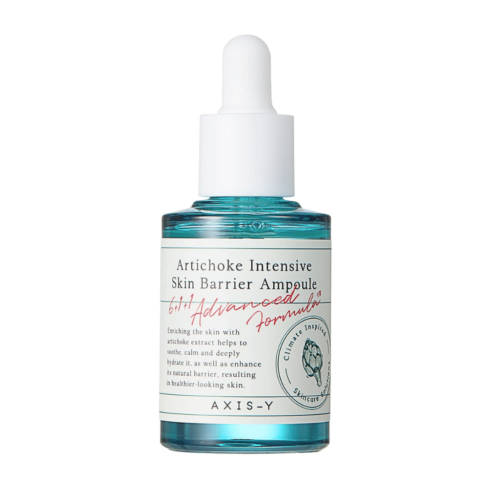 Steklenica seruma za nego kože z oznako "Artichoke Intensive Skin Barrier Ampoule" iz AXIS-Y.
