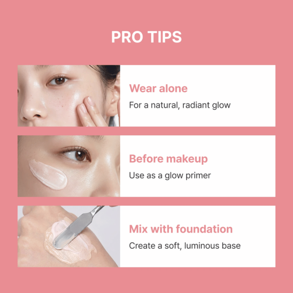 Heimish Artless Glow Base – trije načini uporabe glow primer: samostojno, pred ličenjem ali zmešano z foundation za dodaten sijaj.