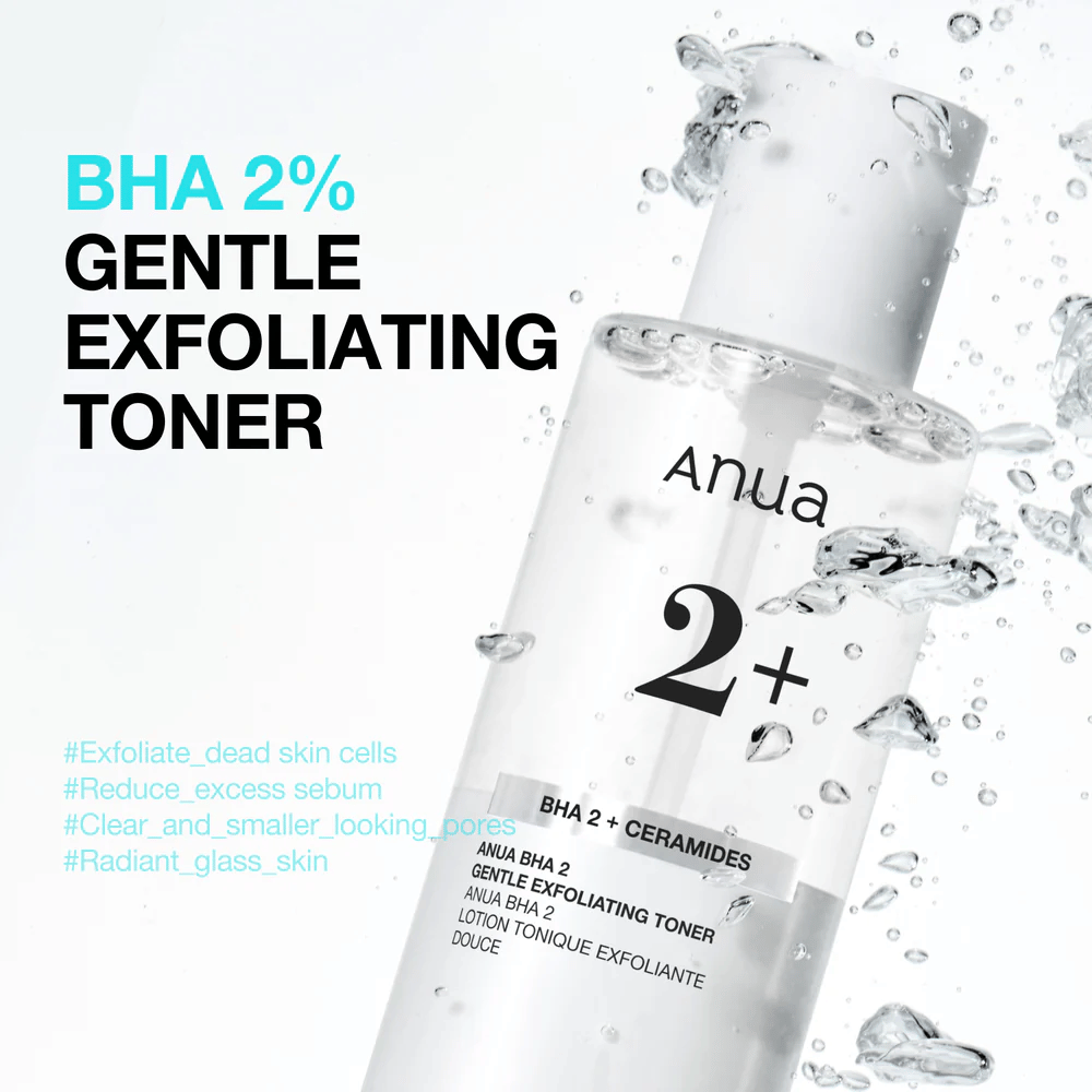 Anua BHA 2% Gentle Exfoliating Toner s ceramidi – nežni BHA-tonik za obraz ki zmanjšuje zamašene pore in odvečni sebum