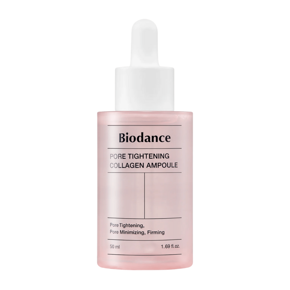 
Biodance Pore Tightening Collagen Ampoule, 50 ml, je koncentriran ampula, ki zateguje kožo, zmanjšuje pore in izboljšuje elastičnost. Obogatena s kolagenom za krepitev strukture kože in zagotavljanje bolj gladke in čvrste kože. Popolna za dnevno uporabo.