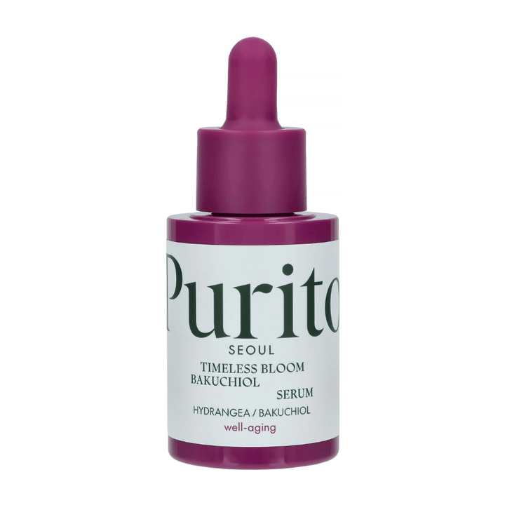 Purito Timeless Bloom Bakuchiol Serum je popoln izdelek za dobro staranje, ki združuje hortenzijo in bakuchiol za izboljšanje elastičnosti kože in zmanjšanje vidnih linij. Nežen in učinkovit za vse tipe kože, brez povzročanja draženja.