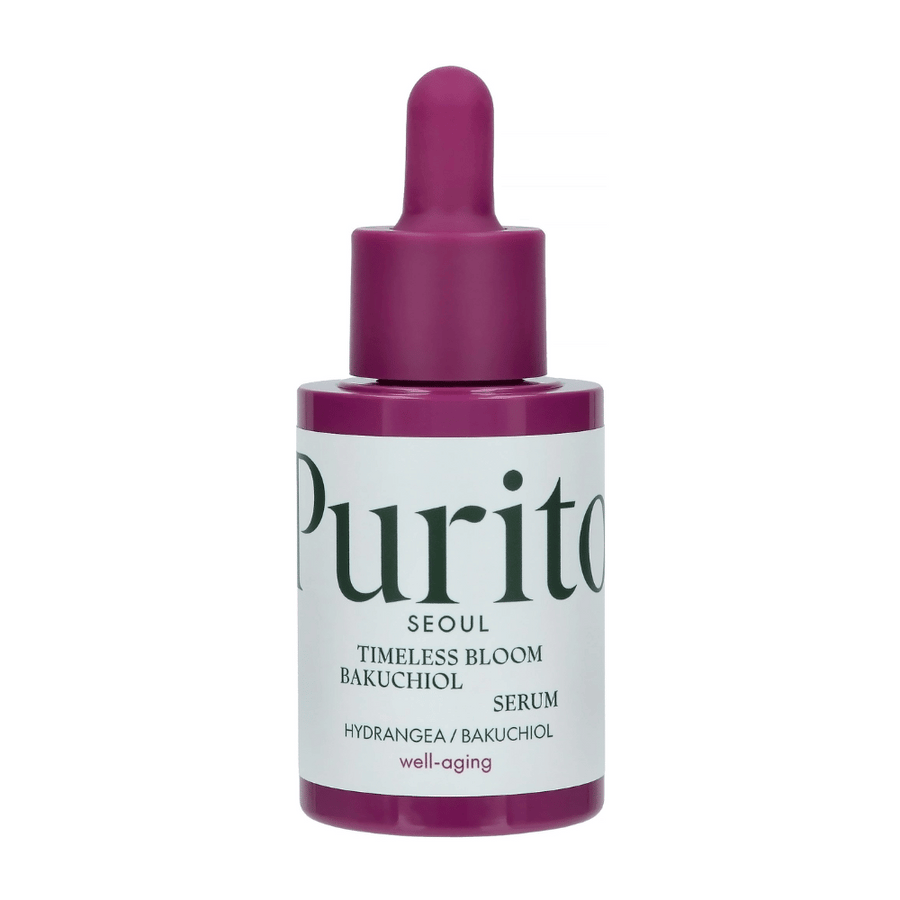 Purito Timeless Bloom Bakuchiol Serum je popoln izdelek za dobro staranje, ki združuje hortenzijo in bakuchiol za izboljšanje elastičnosti kože in zmanjšanje vidnih linij. Nežen in učinkovit za vse tipe kože, brez povzročanja draženja.