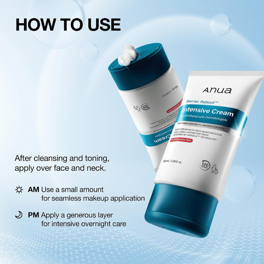 1. Anua Barrier Reboot Intensive Cream 100ml – nanos vlažilne kreme za obraz zjutraj in zvečer