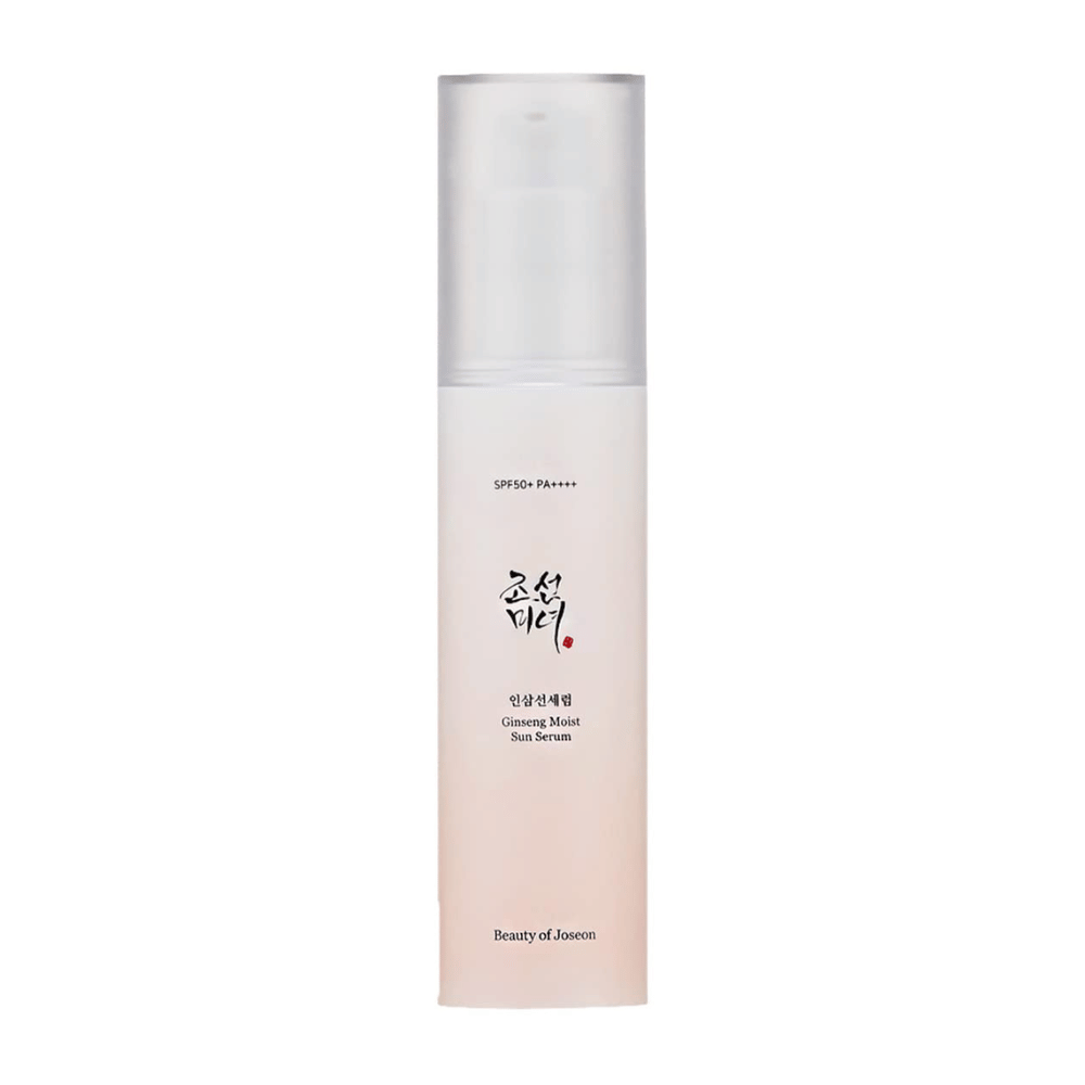 Korejske prednosti za nego kože se srečajo z SPF 50+ PA++++ v Beauty of Joseon Ginseng Moist Sun Serum.