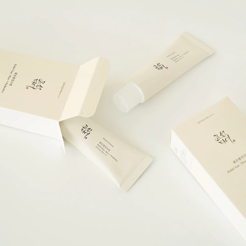 SEO ključne besede: Korejska zasnova embalaže za nego kože in Beauty of Joseon's Relief Sun Double Set.