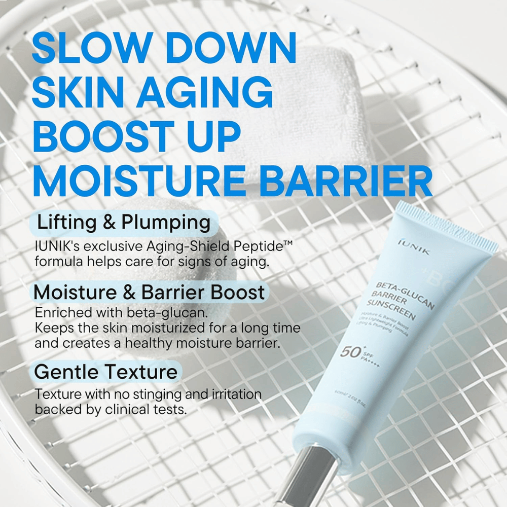 iUNIK Beta-Glucan Barrier Sunscreen SPF50+ PA++++ vlažilna krema za sončenje brez belega ostanka za vse tone kože
