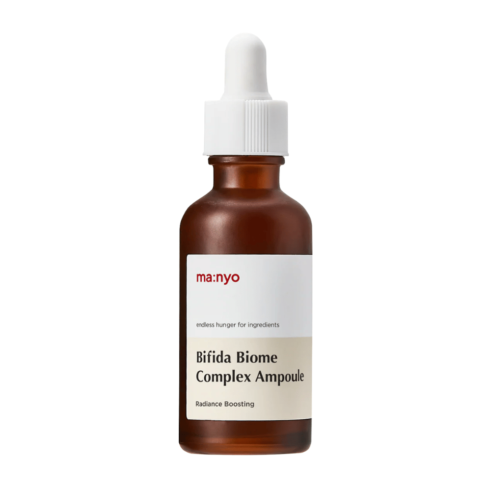 Čista izrezana slika izdelka ma:nyo Bifida Biome Complex Ampoule na svetlem ozadju.