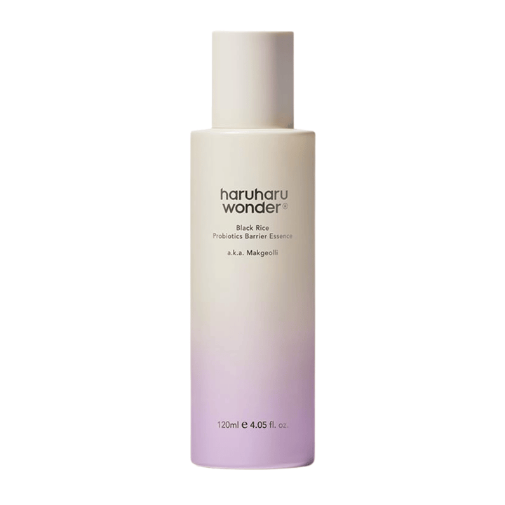 Haruharu Wonder Black Rice Probiotics Barrier Essence 120 ml z lahko formulo, ki krepi kožo in daje naraven sijaj