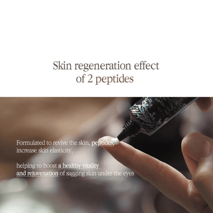 Pyunkang Yul Black Tea Time Reverse Eye Cream s peptidi, ki pomagajo podpirati elastičnost kože in predelu okoli oči dajejo bolj svež videz.