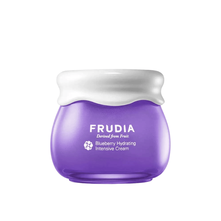 FRUDIA Blueberry Hydrating Intensive Cream – vlažilna krema za obraz z izvlečkom borovnic, ki krepi kožno pregrado in zagotavlja dolgotrajno vlago