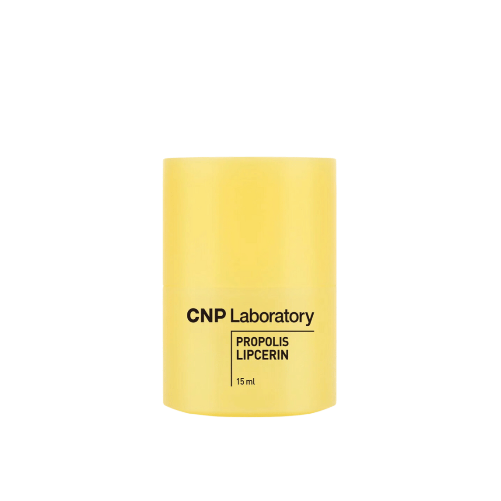 Rumena tuba CNP Laboratory Propolis Lipcerin z enostavnim, čistim dizajnom. Izdelek vsebuje 15 ml in je zasnovan za intenzivno vlaženje in nego ustnic.
