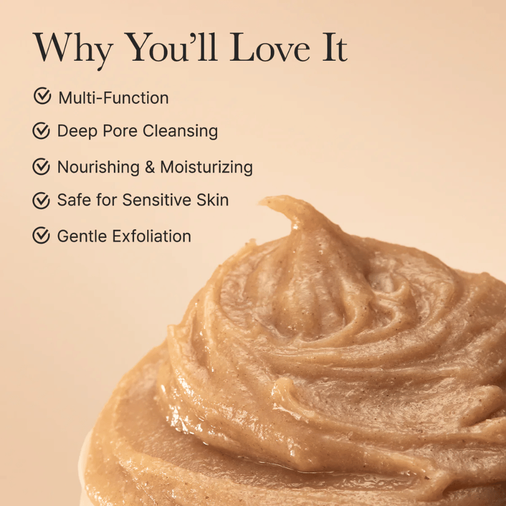 Arencia Calendula Rice Mochi Cleanser – večnamensko čistilo, ki globinsko čisti pore, vlaži in je varno za občutljivo kožo.