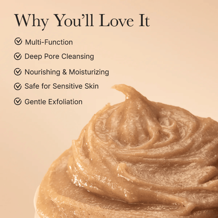 Arencia Calendula Rice Mochi Cleanser – večnamensko čistilo, ki globinsko čisti pore, vlaži in je varno za občutljivo kožo.