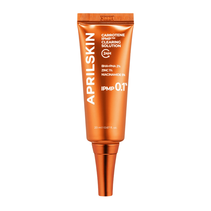 APRILSKIN Carrotene IPMP Clearing Solution 20 ml, korejski spot treatment za akne, ogrce in vnetja z BHA, PHA, cinkom in niacinamidom