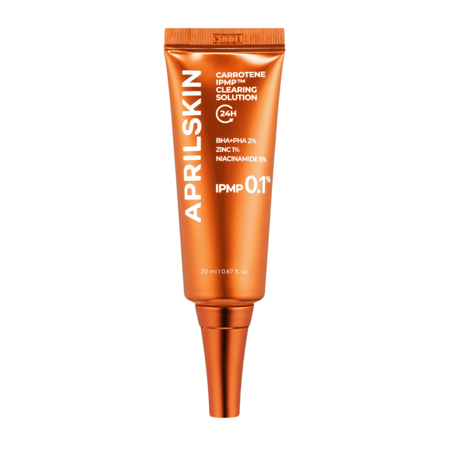 APRILSKIN Carrotene IPMP Clearing Solution 20 ml, korejski spot treatment za akne, ogrce in vnetja z BHA, PHA, cinkom in niacinamidom