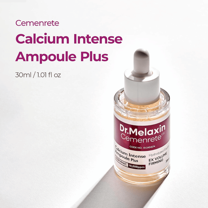 Dr. Melaxin Cemenrete Calcium Intense Ampoule Plus 30 ml, intenzivna ampula za čvrstost in volumen z hidroliziranim elastinom in REBORNIC kompleksom.