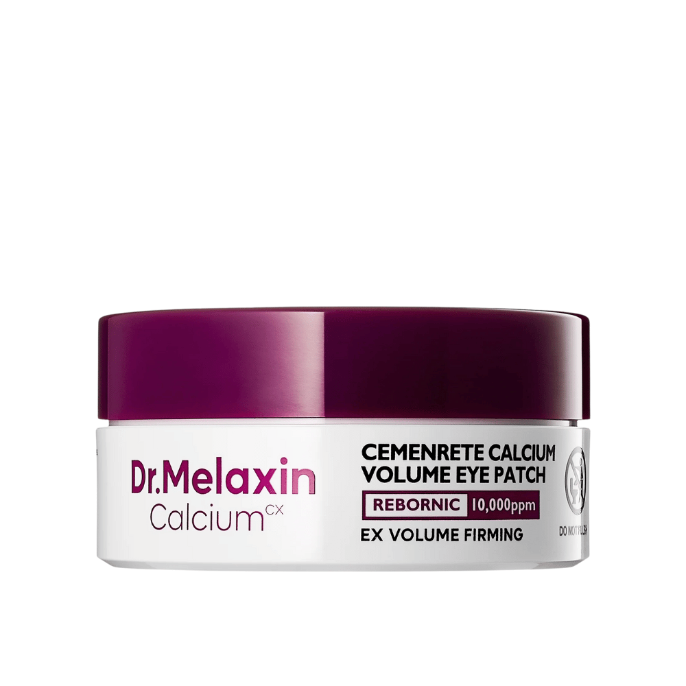 Dr. Melaxin Cemenrete Calcium Volume Eye Patch – volumenski hidrogelni obliži za oči s kalcijem in Rebornic 10 000 ppm za čvrstejšo kožo in zmanjšane drobne linije.