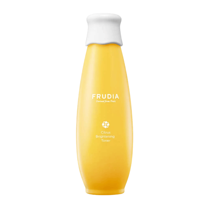 FRUDIA Citrus Brightening Toner 195 ml – korejski tonik za obraz s citrusi in vitaminom C, ki posvetli ten kože, vlaži in daje koži svež, enakomeren sijaj.