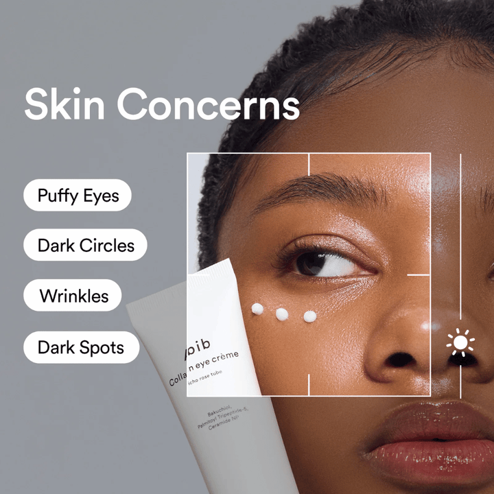 Ženska nanese Abib Collagen Eye Crème pod oko za zdravljenje oteklin, temnih kolobarjev, gub in pigmentnih madežev.