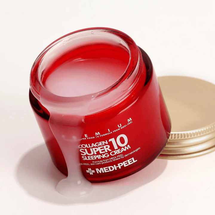 MEDI-PEEL Collagen Super 10 Sleeping Cream – korejska nočna krema s kolagenom, ki vlaži, krepi kožno pregrado in zagotavlja čvrstost čez noč.