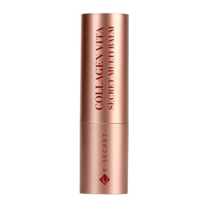 Rose zlata ohišje z besedilom ”Collagen Vita Secret Multi Balm” iz K-Secret.