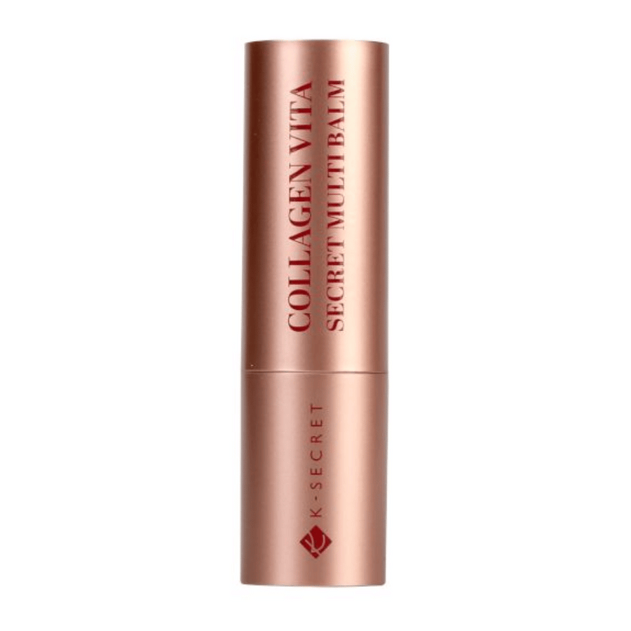 Rose zlata ohišje z besedilom ”Collagen Vita Secret Multi Balm” iz K-Secret.