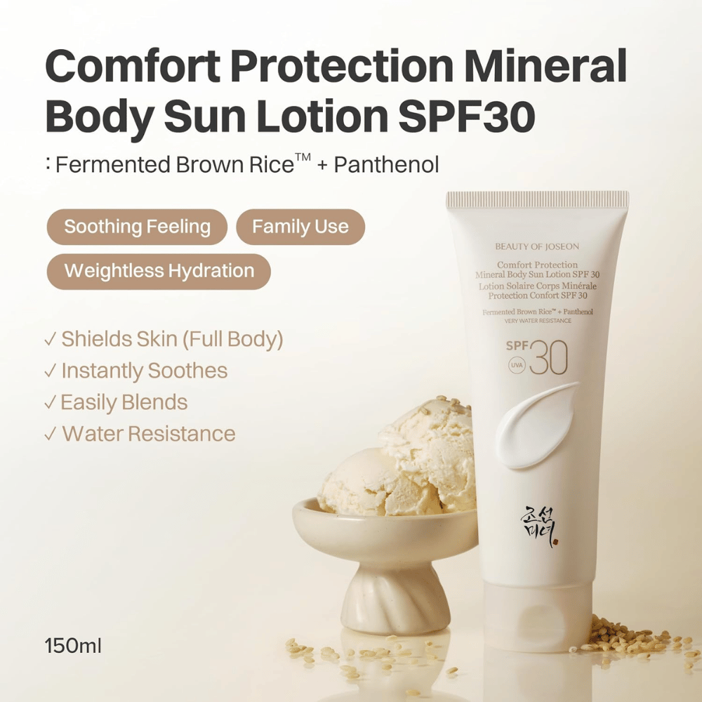 Beauty of Joseon Comfort Protection Mineral Body Sun Lotion SPF30 150 ml mineralna zaščita pred soncem