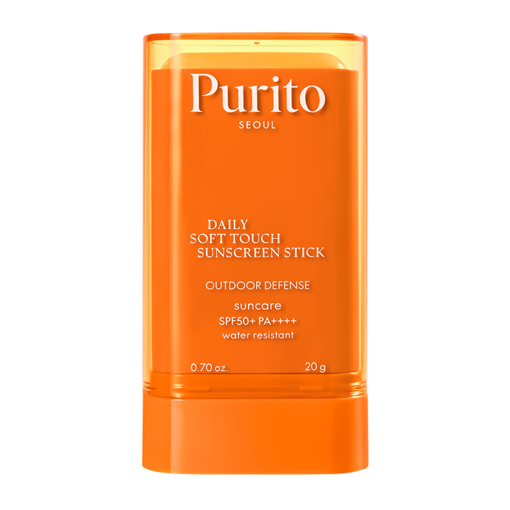 Purito Daily Soft Touch Sunscreen Stick – zaščita pred soncem v priročni obliki stika z SPF50+ PA++++. Vodoodporen, svilnat zaključek in popoln za obraz in telo. Primeren tudi za občutljivo kožo.