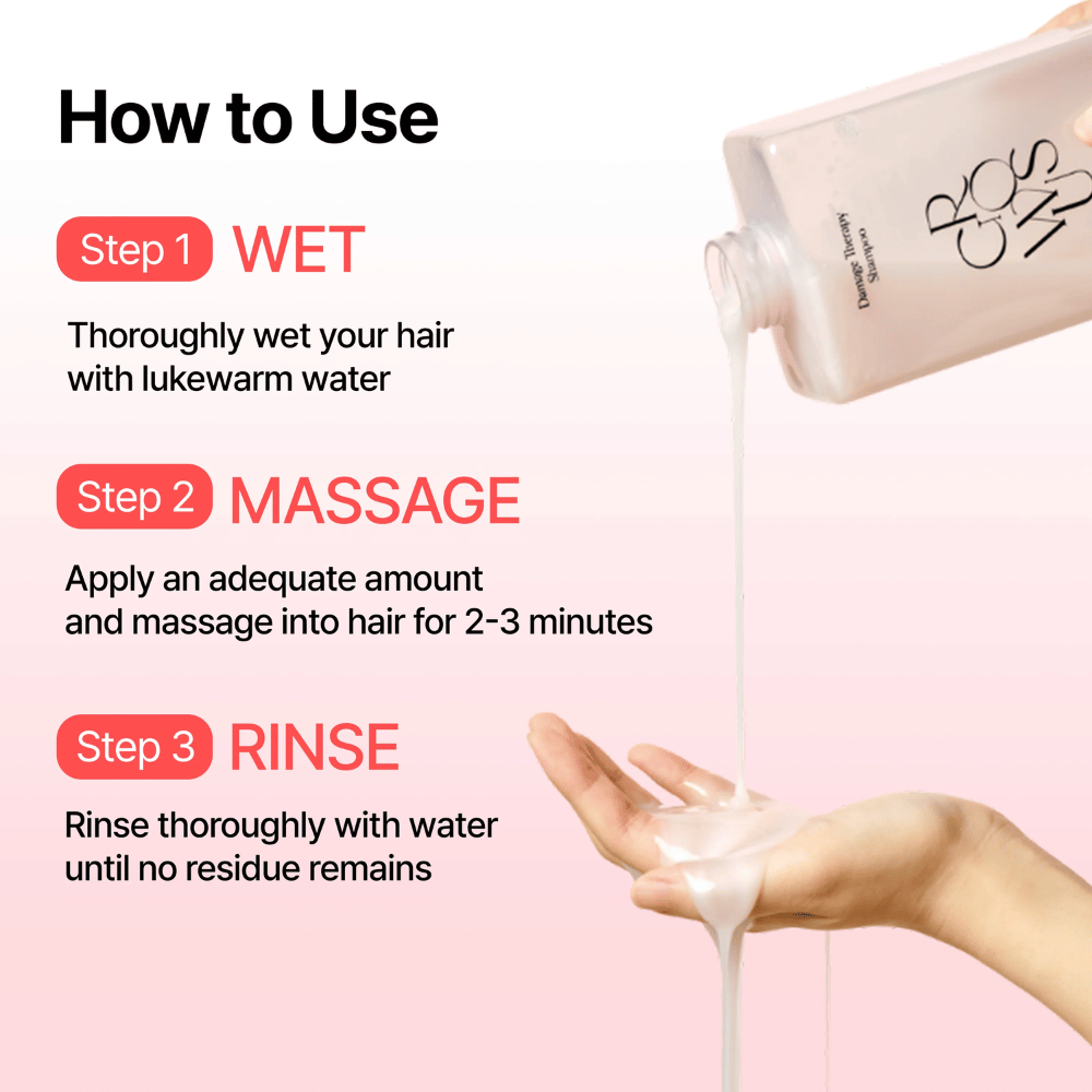 Kako uporabljati GROWUS Damage Therapy Shampoo EX za čiščenje in obnovo poškodovanih las